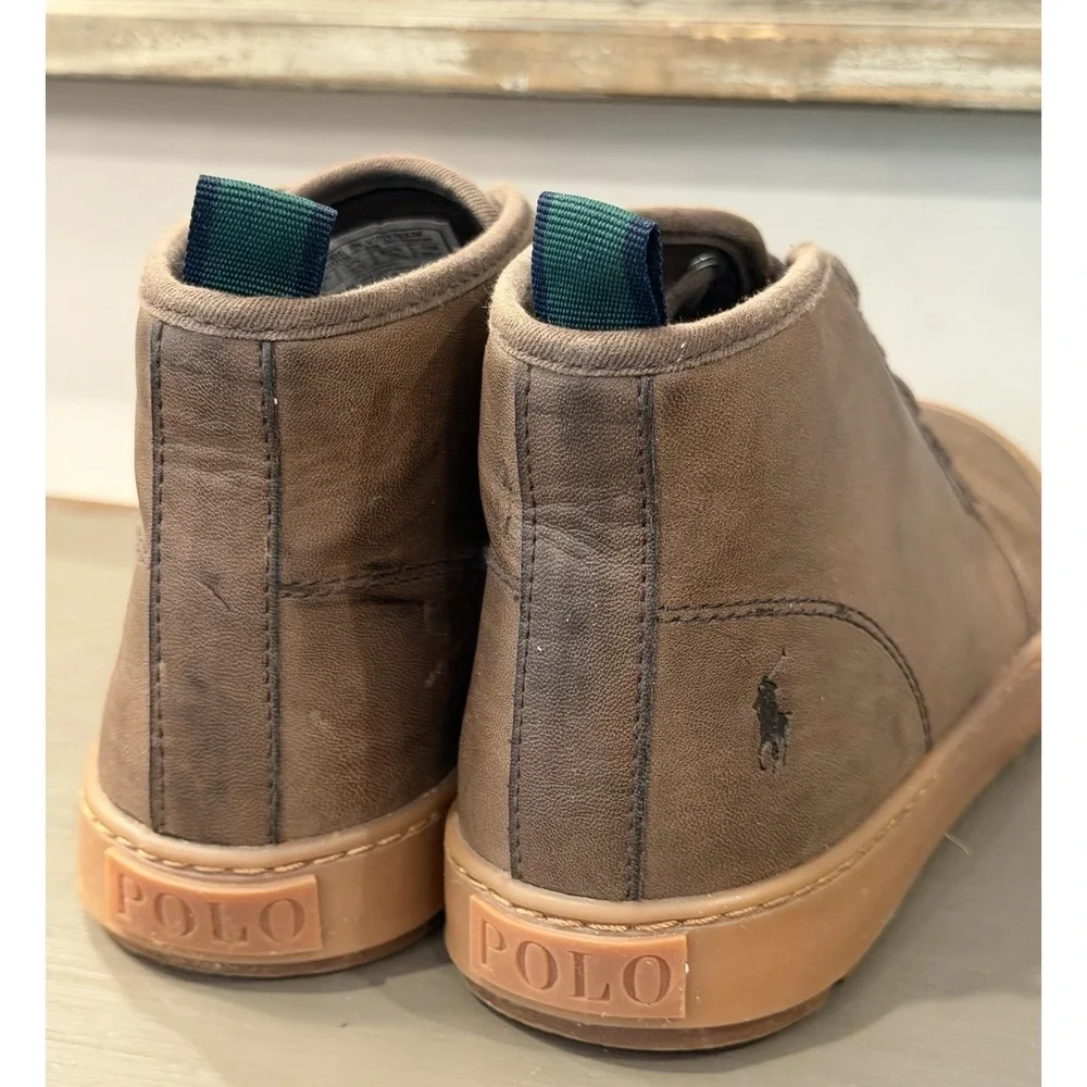 Polo Ralph Lauren Chett Brown Chukka Leather Ankle Boots Boys Size 6